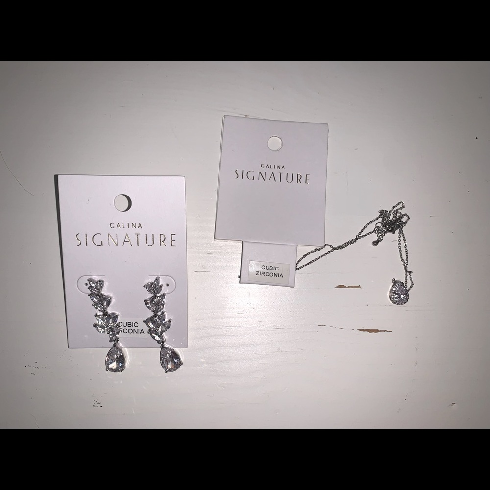 Silver Prom Jewelry Set